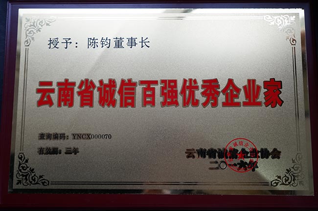 42-云南省誠信百強優(yōu)秀企業(yè)家